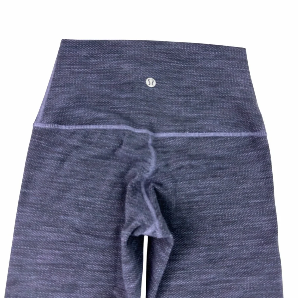 Lululemon Wunder Under Variegated Knit HR Warm Leggings Purple Gray Women’s Sz 2